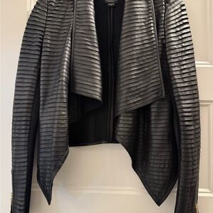 Marciano Black Textured Leather Jacket